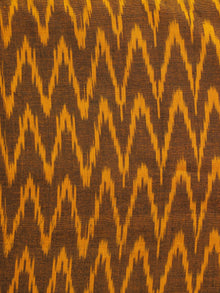 Brown Yellow Pochampally Hand Woven Ikat Fabric Per Meter - F002F942