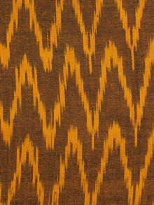 Brown Yellow Pochampally Hand Woven Ikat Fabric Per Meter - F002F942