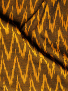 Brown Yellow Pochampally Hand Woven Ikat Fabric Per Meter - F002F942