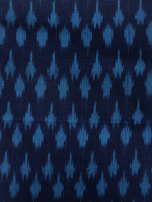 Indigo Turquoise Pochampally Hand Weaved Ikat Mercerised Fabric Per Meter - F003F1298