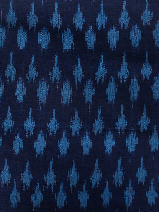 Indigo Turquoise Pochampally Hand Weaved Ikat Mercerised Fabric Per Meter - F003F1298