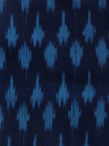 Indigo Turquoise Pochampally Hand Weaved Ikat Mercerised Fabric Per Meter - F003F1298