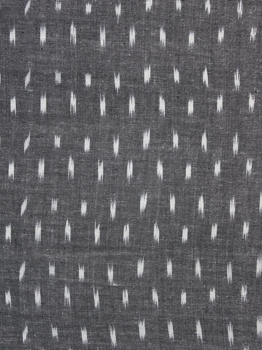 Grey White Pochampally Hand Weaved Ikat Mercerised Fabric Per Meter - F003F1300