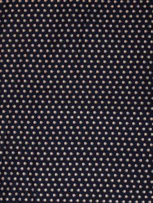 Navy Blue Golden Block Printed Cotton Fabric Per Meter - F001F2392