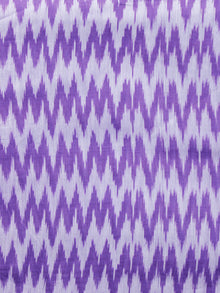 Purple Ivory Pochampally Hand Weaved Ikat Mercerised  Fabric Per Meter - F002F1410