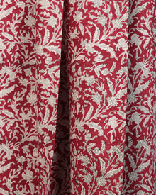 Red OffWhite Block Printed Cotton Fabric Per Meter - F001F2405