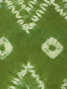 Green Ivory Hand Shibori Dyed Cotton Fabric Per Meter - F0916268