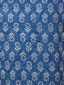 Indigo Beige Hand Block Printed Sleeveless Kurti - K0330105