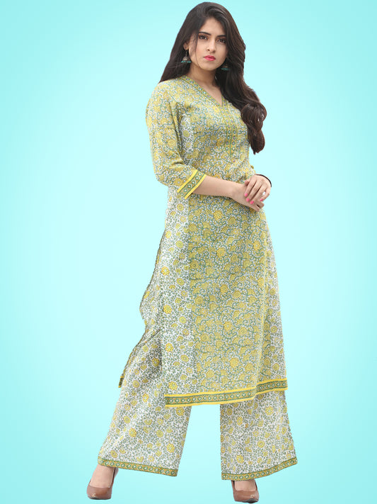 Rozana Daffodils Kurta Palazzo Set - KS01ASxxxx