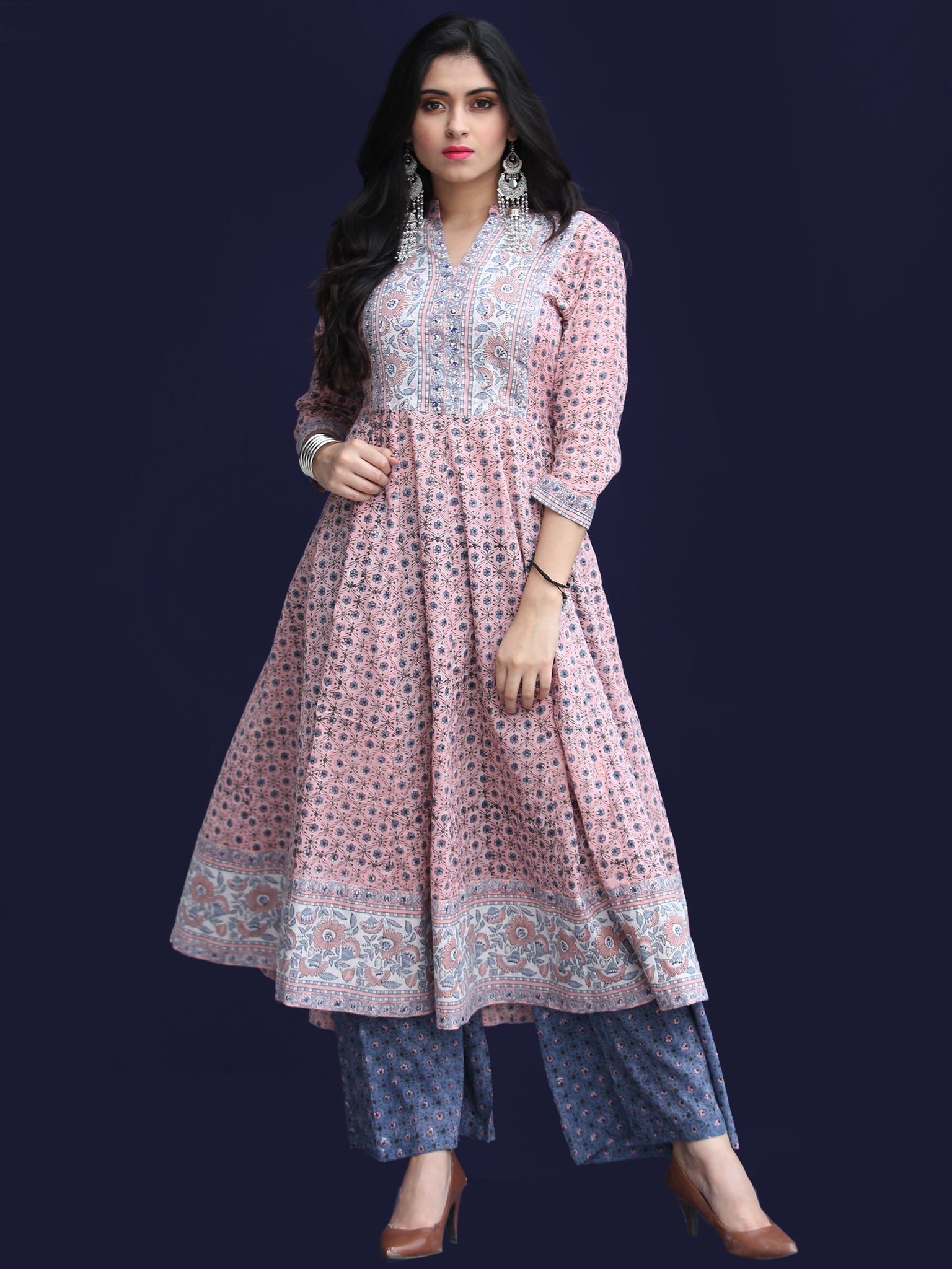 Rozana Farhat Kurta Palazzo Set - KS25AS2179 – InduBindu