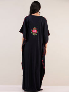 Blue Aari Embroidered Kashmere Free Size Kaftan  - K12K052