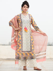 Rozana Zoya - Set of Kurta Palazzo & Dupatta - KS133A2476D