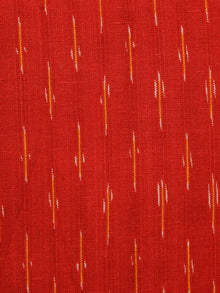 Red Orange White Pochampally Hand Woven Ikat Fabric Per Meter - F002F969