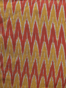 Olive Green Maroon Pochampally Hand Woven Ikat Fabric Per Meter - F002F970