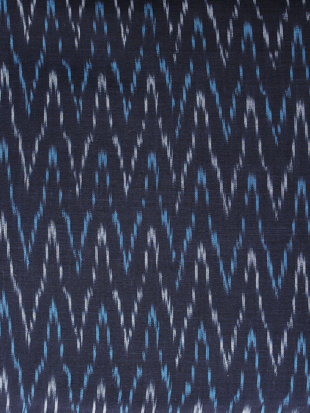 Indigo Blue White Pochampally Hand Woven Ikat Fabric Per Meter - F002F971