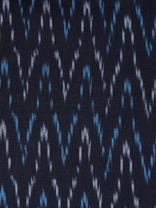 Indigo Blue White Pochampally Hand Woven Ikat Fabric Per Meter - F002F971