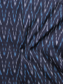 Indigo Blue White Pochampally Hand Woven Ikat Fabric Per Meter - F002F971