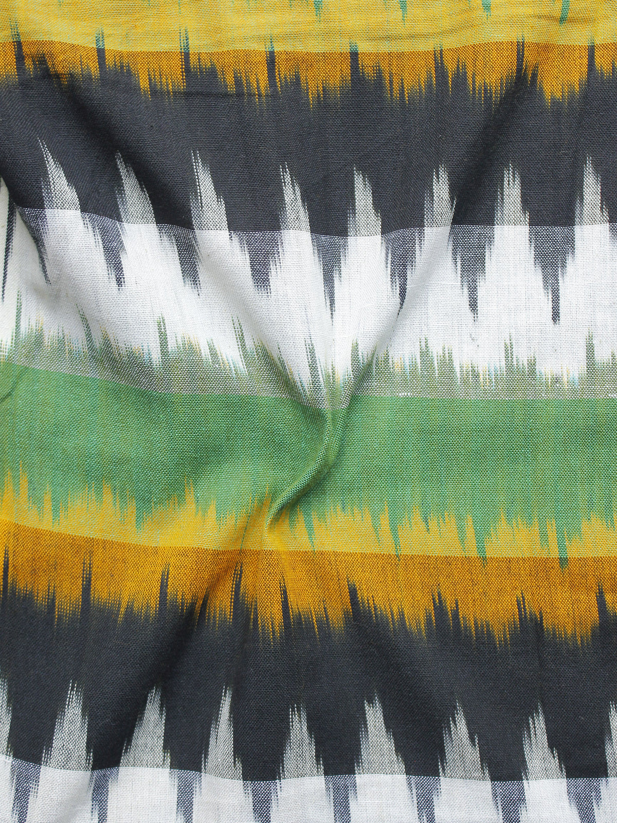 Multi Color Pochampally Hand Woven Ikat Fabric Per Meter - F002F976