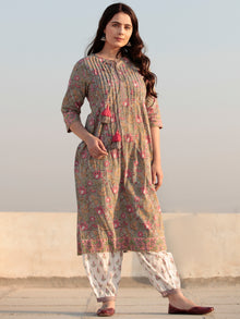 Zohra Abeeha - Set of Straight Kurta Salwar & Banarsee Dupatta - KS140C2503D