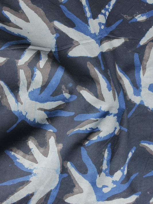 Indigo Kashish Blue Hand Block Printed Cotton Fabric Per Meter - F001F987