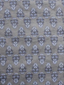 Kashish Ivory Blue Hand Block Printed Cotton Fabric Per Meter - F001F988