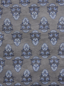 Kashish Ivory Blue Hand Block Printed Cotton Fabric Per Meter - F001F988