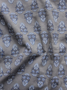 Kashish Ivory Blue Hand Block Printed Cotton Fabric Per Meter - F001F988