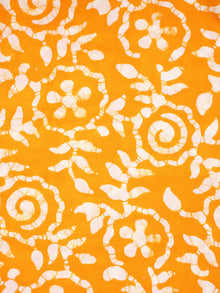 Yellow White Hand Block Printed Cotton Fabric Per Meter - F0916346