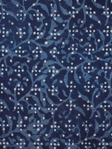 Indigo Blue White Hand Block Printed Cotton Fabric Per Meter - F0916359