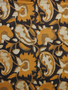 Black Rust Orange Ivory Hand Block Printed Cotton Fabric Per Meter - F001F1001