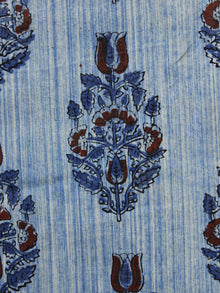 Beige Indigo Maroon Hand Block Printed Cotton Fabric Per Meter - F001F1002