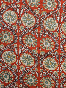 Red Teal Green Black Ivory Hand Block Printed Cotton Fabric Per Meter - F001F1005