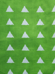 Chartreuse Green Ivory Hand Block Printed Cotton Fabric Per Meter - F001F1009