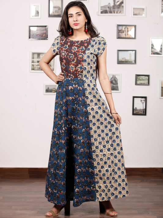 STYLO COLLARGE - Hand Block Printed Cotton Long Dress  - D224F1304