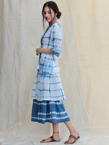 Liba - Hand Shibori Dyed Cotton Dress Set Of 2  - DS81F001