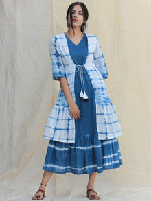 Liba - Hand Shibori Dyed Cotton Dress Set Of 2  - DS81F001