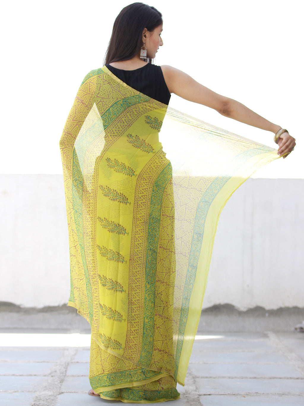 Buy Yellow Exclusive Durga Puja Zari Work Pure Chiffon Banarasi Silk  Handwoven Saree Designer Weaving Fabric Sari Women With Running Blouse Pece  Online in India - Etsy