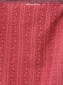 Rust Red Black Bagh Hand Block Printed Kota Doria Saree - S031703905