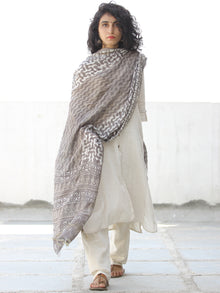 Kashish Ivory  Chanderi Hand Block Printed Dupatta - D04170580