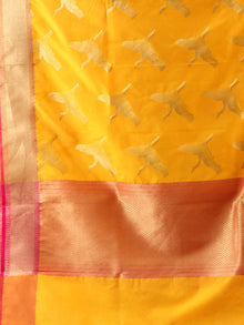 Banarasi Kanni Silk Dupatta With Zari Work - Sunshine Yellow & Gold - D04170865