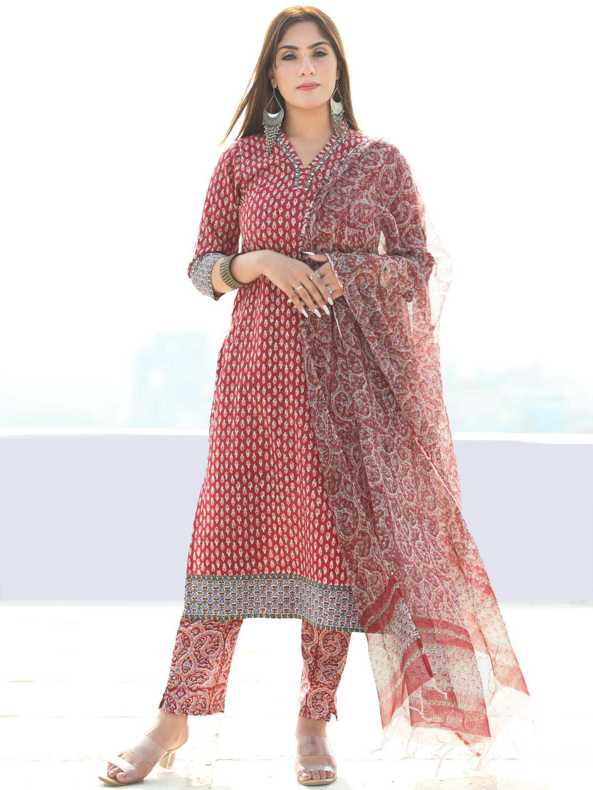 Utsav Zubeida - Kurta Pants & Kota Doria Dupatta - KS59B2569D