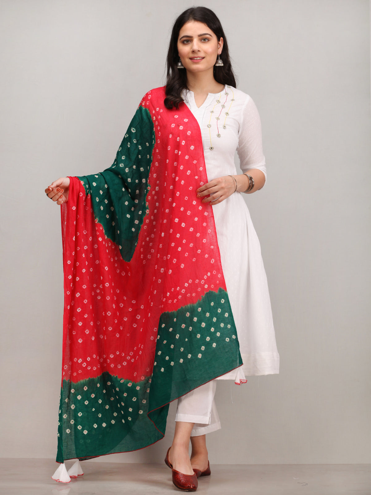 Noor Aliha -   Embroidered Kurta Pant Set With Bandhani Dupatta - KS113AYYD3